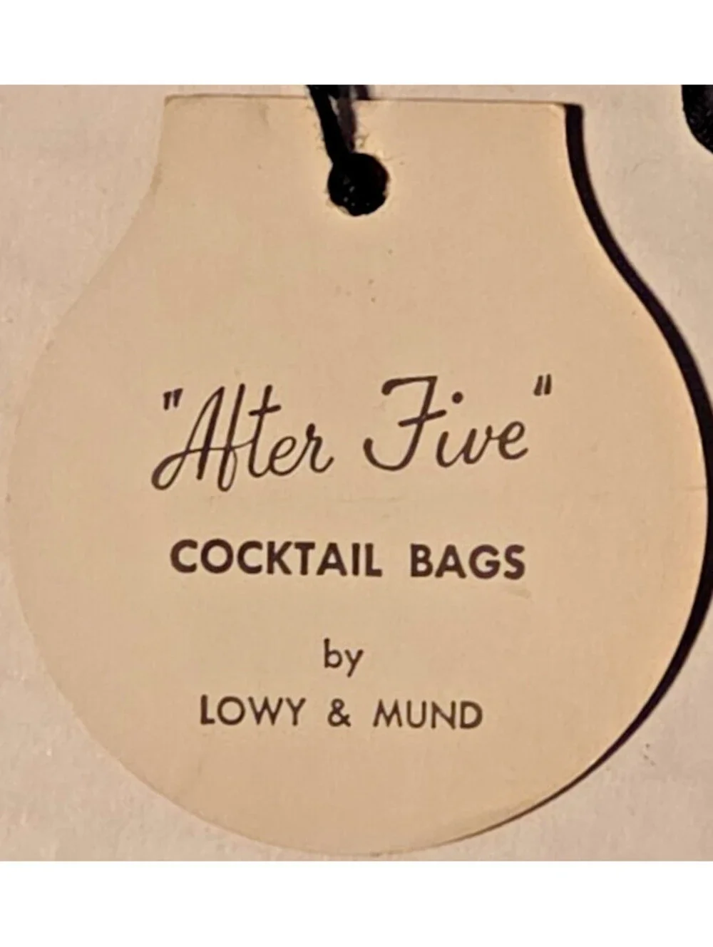 Vintage After Five Lowy & Mund Black Satin 50s/60s Clutch Coin Purse Tag Attach